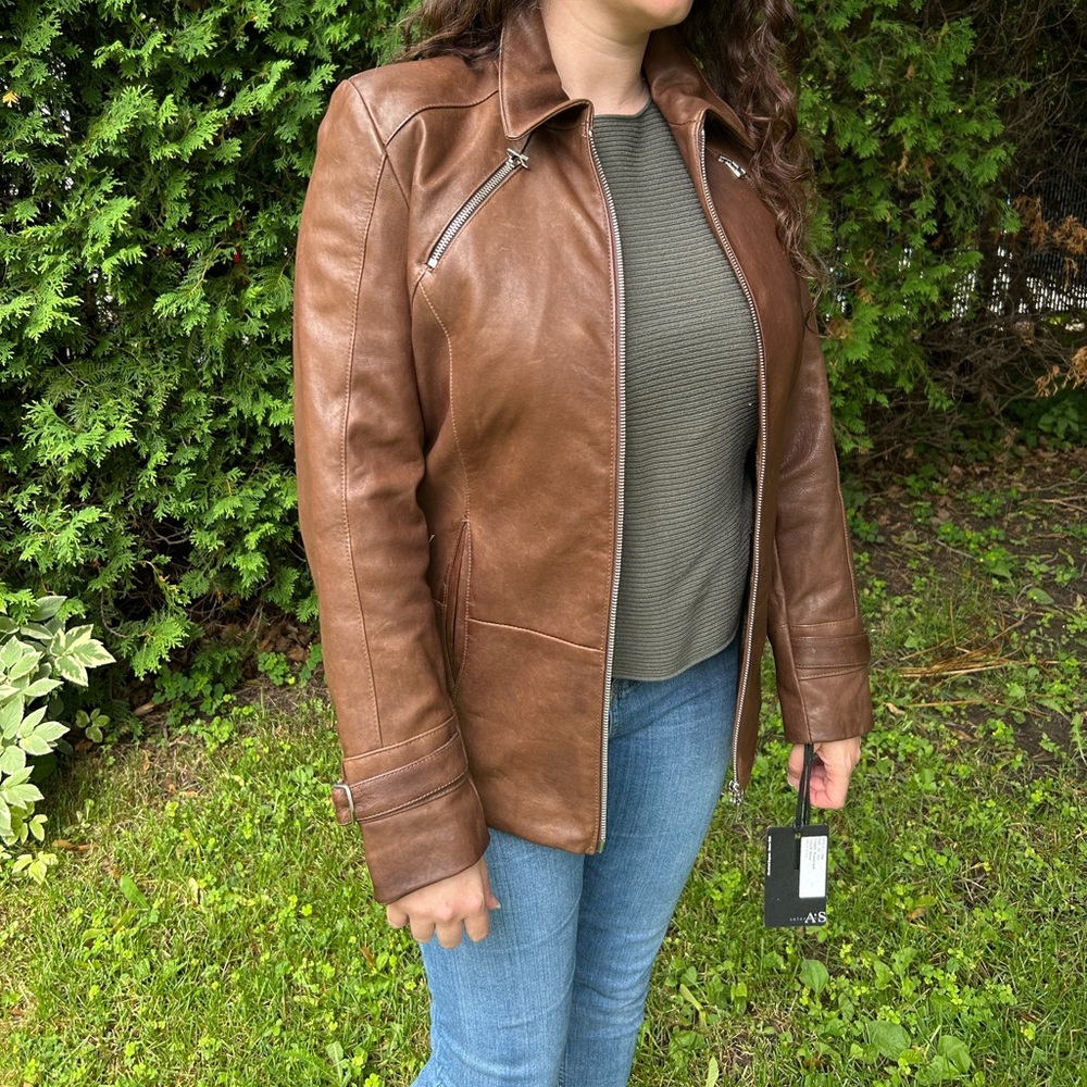 🧥 A&S Leather Jacket 🇨🇦 | Washed Lamb | NWT